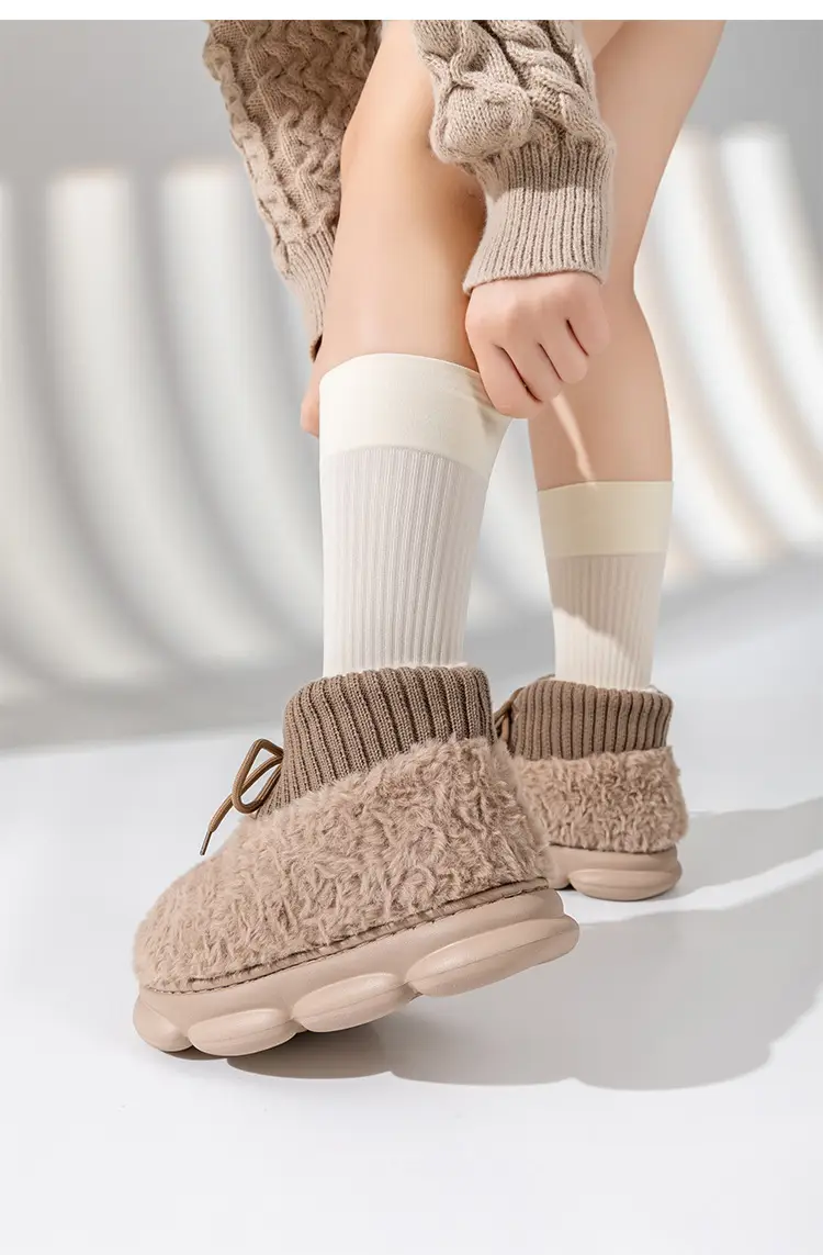 Women Winter Cotton Slippers Thick Warm High Heel — feature 13