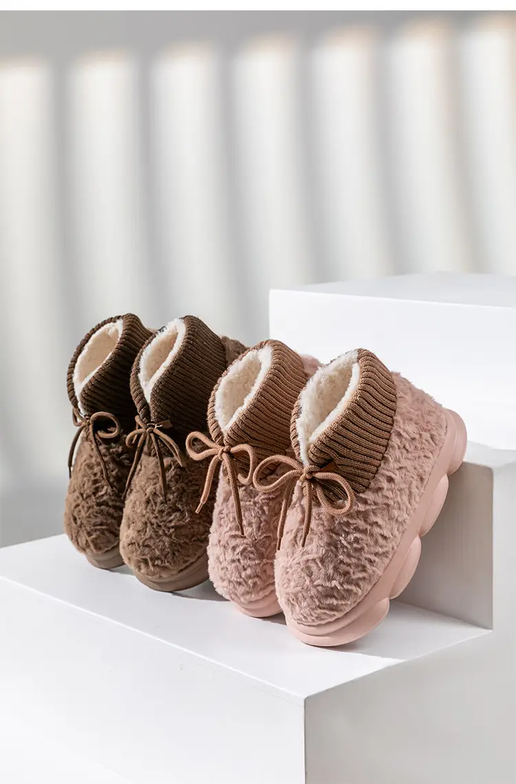 Women Winter Cotton Slippers Thick Warm High Heel — feature 15