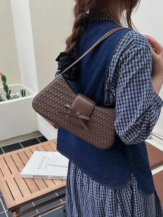 Women Crossbody Bag Cream Woven 2025 Summer - Image 6