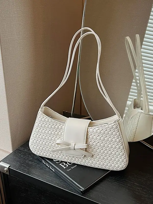 Women Crossbody Bag Cream Woven 2025 Summer - Image 7