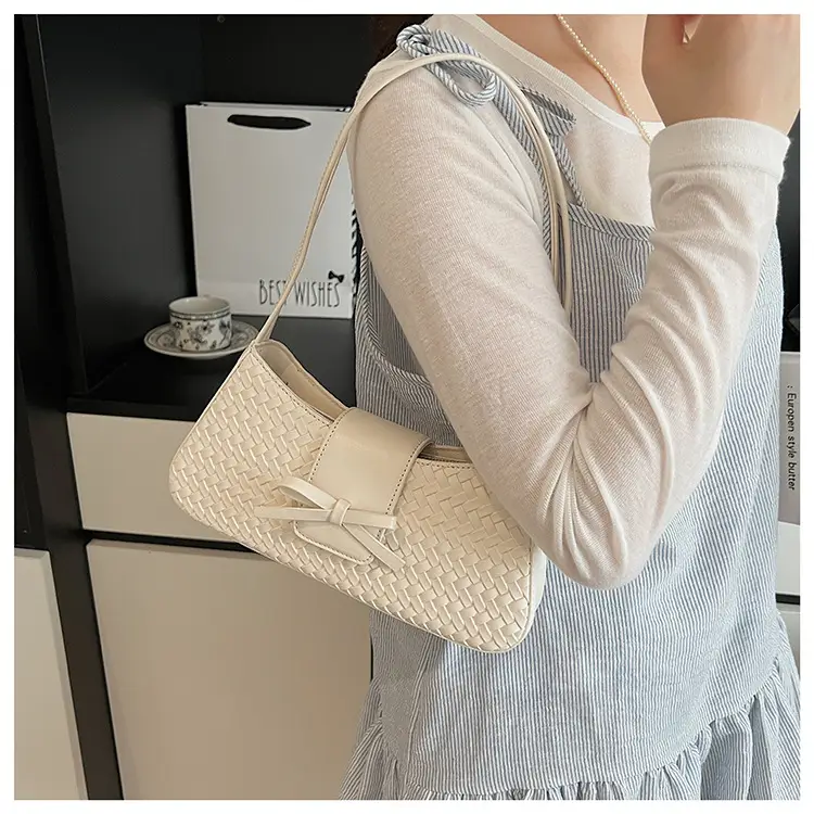 Women Crossbody Bag Cream Woven 2025 Summer — feature 10
