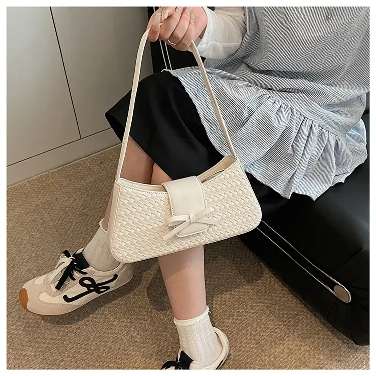 Women Crossbody Bag Cream Woven 2025 Summer — feature 8