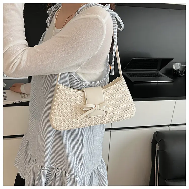 Women Crossbody Bag Cream Woven 2025 Summer — feature 9