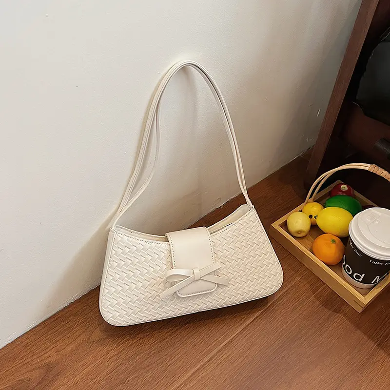 Women Crossbody Bag Cream Woven 2025 Summer - Image 2
