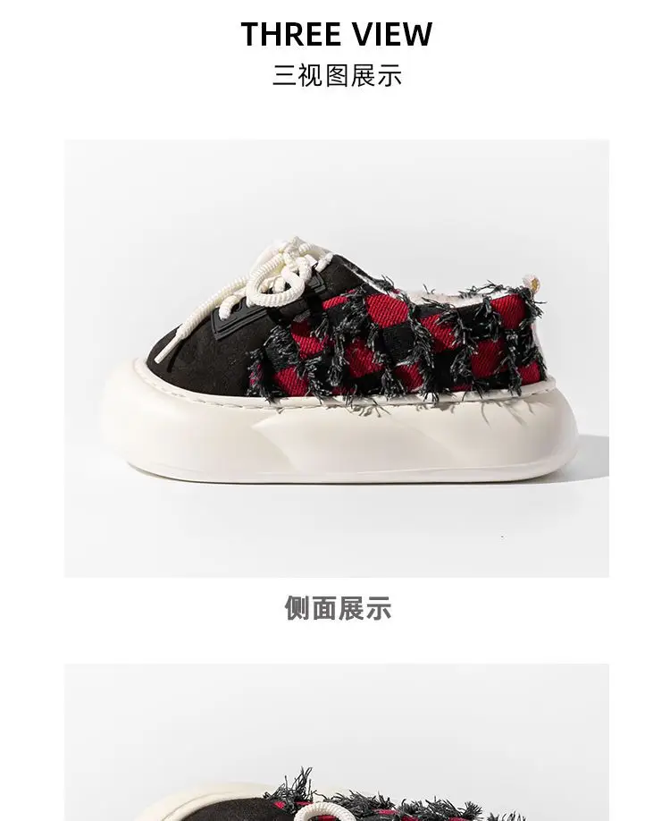 Women Cotton Lace-Up Slippers Winter Warm Thick Soled — feature 16
