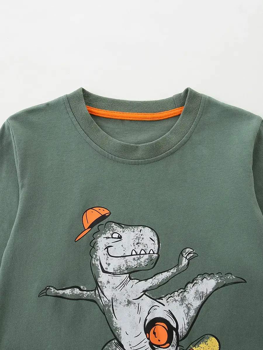 Green Long Sleeve Pullover for Boys Knitted Cotton - Image 5
