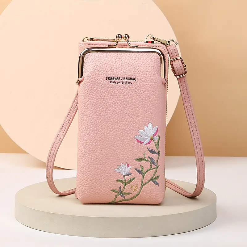 2024 New Women Mobile Phone Bag Embroidered Crossbody - Image 2