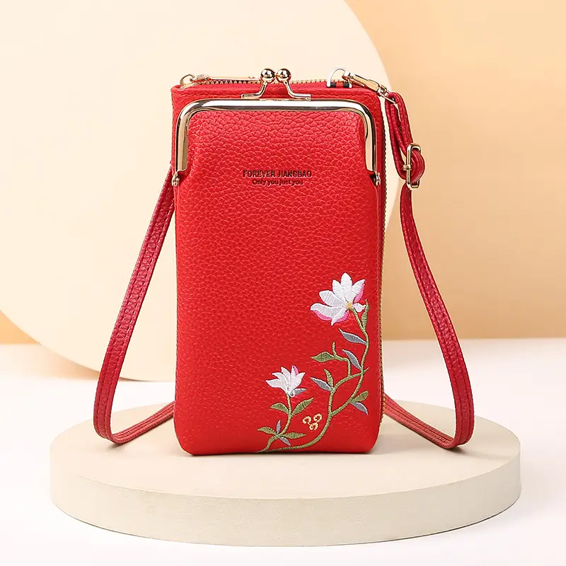 2024 New Women Mobile Phone Bag Embroidered Crossbody - Image 3