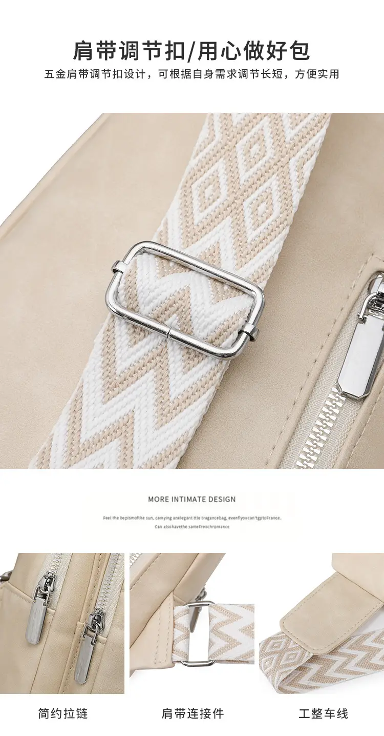 Light Blue Women's Chest Bag with Zigzag Strap — feature 4