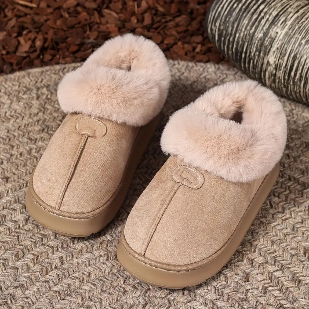 New Cross-Border Amazon Home Cotton Slippers, Warm and Thickened, Couple Style, Simple Autumn and Winter Indoor Half-Heel Slippers for Home Use — feature 13