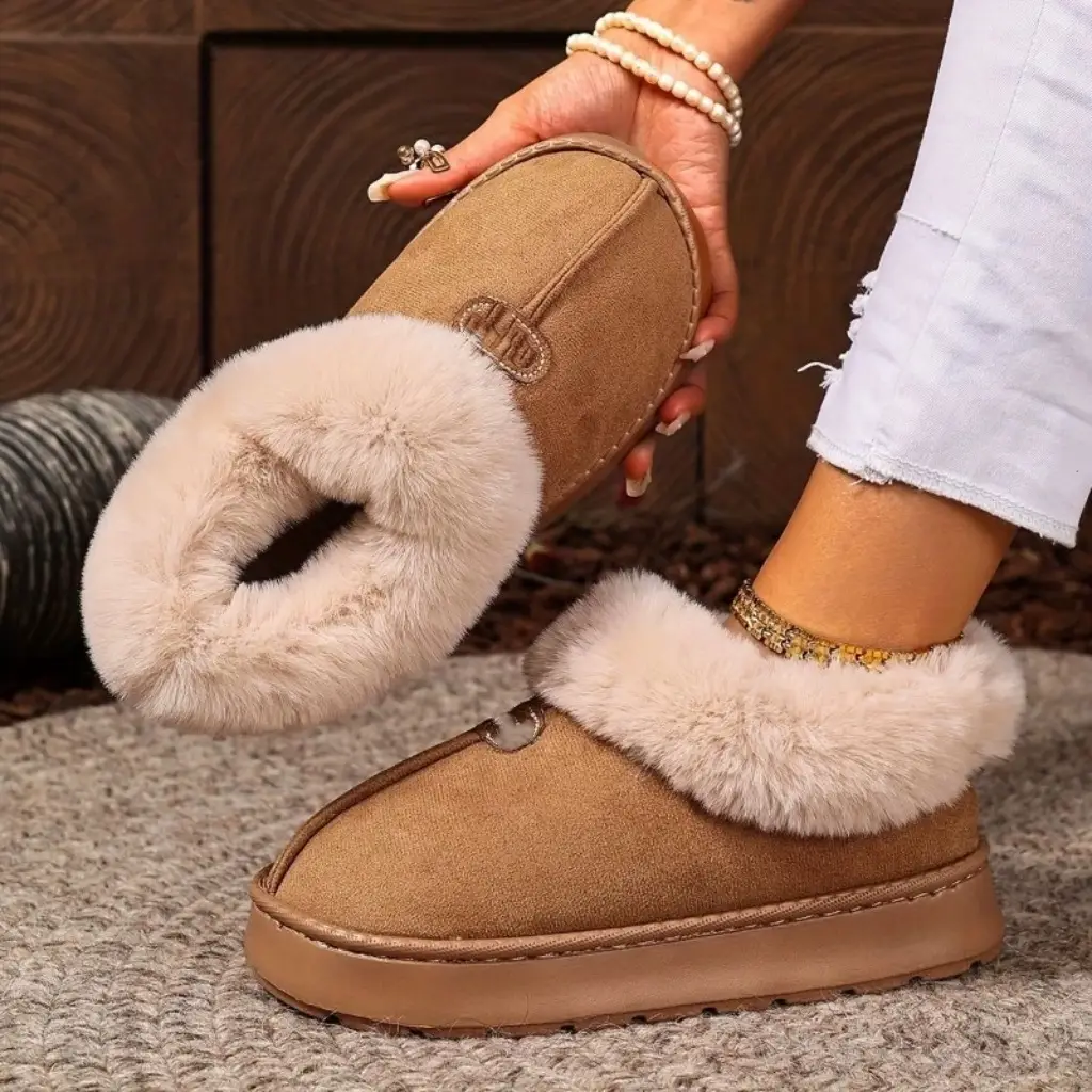 New Cross-Border Amazon Home Cotton Slippers, Warm and Thickened, Couple Style, Simple Autumn and Winter Indoor Half-Heel Slippers for Home Use — feature 14