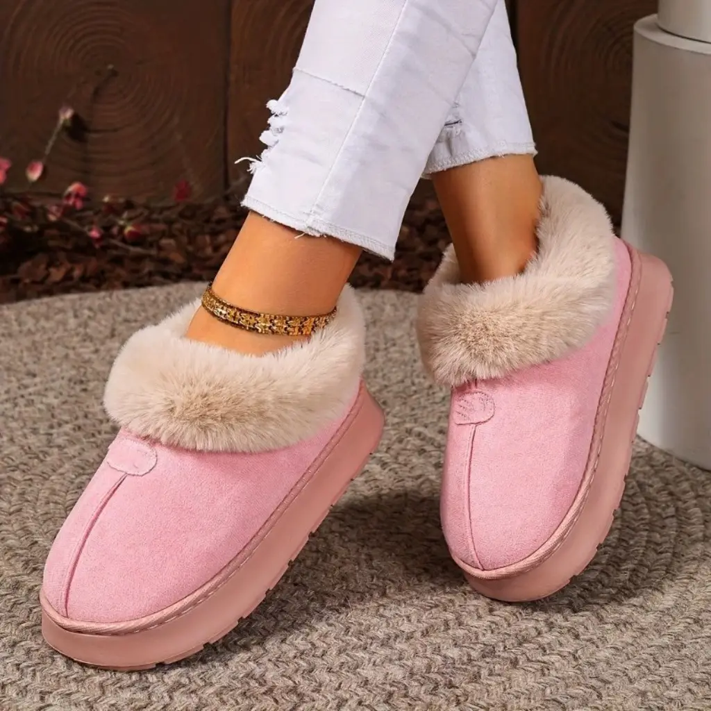 New Cross-Border Amazon Home Cotton Slippers, Warm and Thickened, Couple Style, Simple Autumn and Winter Indoor Half-Heel Slippers for Home Use