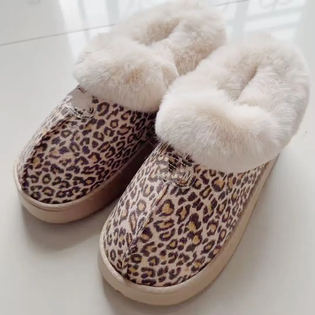 New Cross-Border Amazon Home Cotton Slippers, Warm and Thickened, Couple Style, Simple Autumn and Winter Indoor Half-Heel Slippers for Home Use