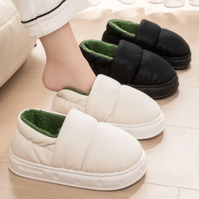 Waterproof Cotton Slippers for Women, Winter 2025 New Model, Couple's Indoor Home Non-Slip Warm Thick-Soled Outdoor Cotton Slippers for Men - Image 9