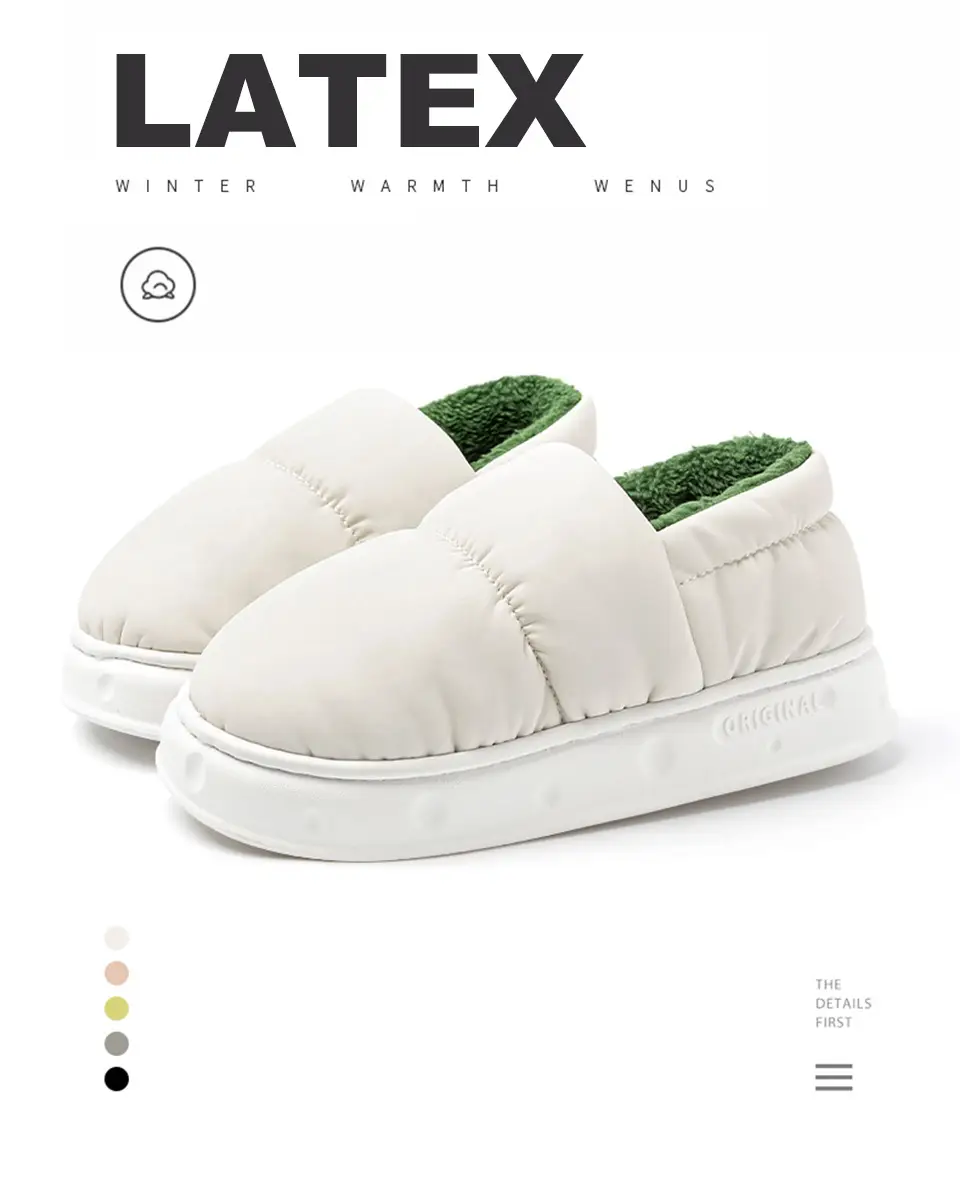 Waterproof Cotton Slippers for Women, Winter 2025 New Model, Couple's Indoor Home Non-Slip Warm Thick-Soled Outdoor Cotton Slippers for Men — feature 3