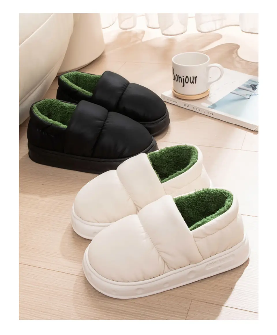 Waterproof Cotton Slippers for Women, Winter 2025 New Model, Couple's Indoor Home Non-Slip Warm Thick-Soled Outdoor Cotton Slippers for Men — feature 4