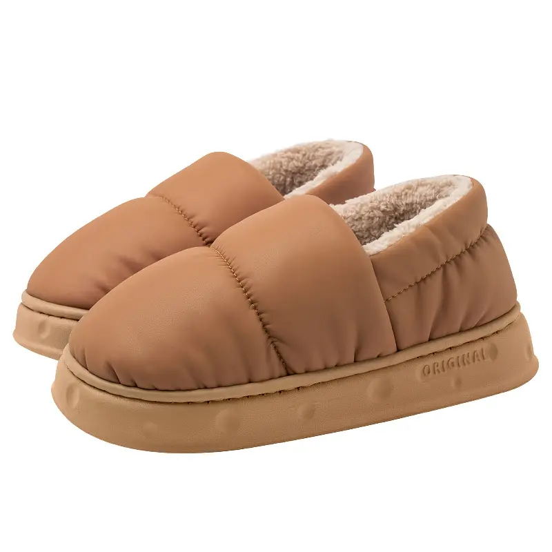 Waterproof Cotton Slippers for Women, Winter 2025 New Model, Couple's Indoor Home Non-Slip Warm Thick-Soled Outdoor Cotton Slippers for Men - Image 5