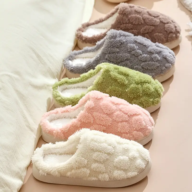 2025 Cross-Border Hot-Selling Winter Cotton Slippers for Women Wholesale Indoor Home Colorful Plush Warm Slippers Wholesale for Market Stalls