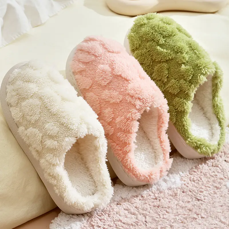 2025 Cross-Border Hot-Selling Winter Cotton Slippers for Women Wholesale Indoor Home Colorful Plush Warm Slippers Wholesale for Market Stalls