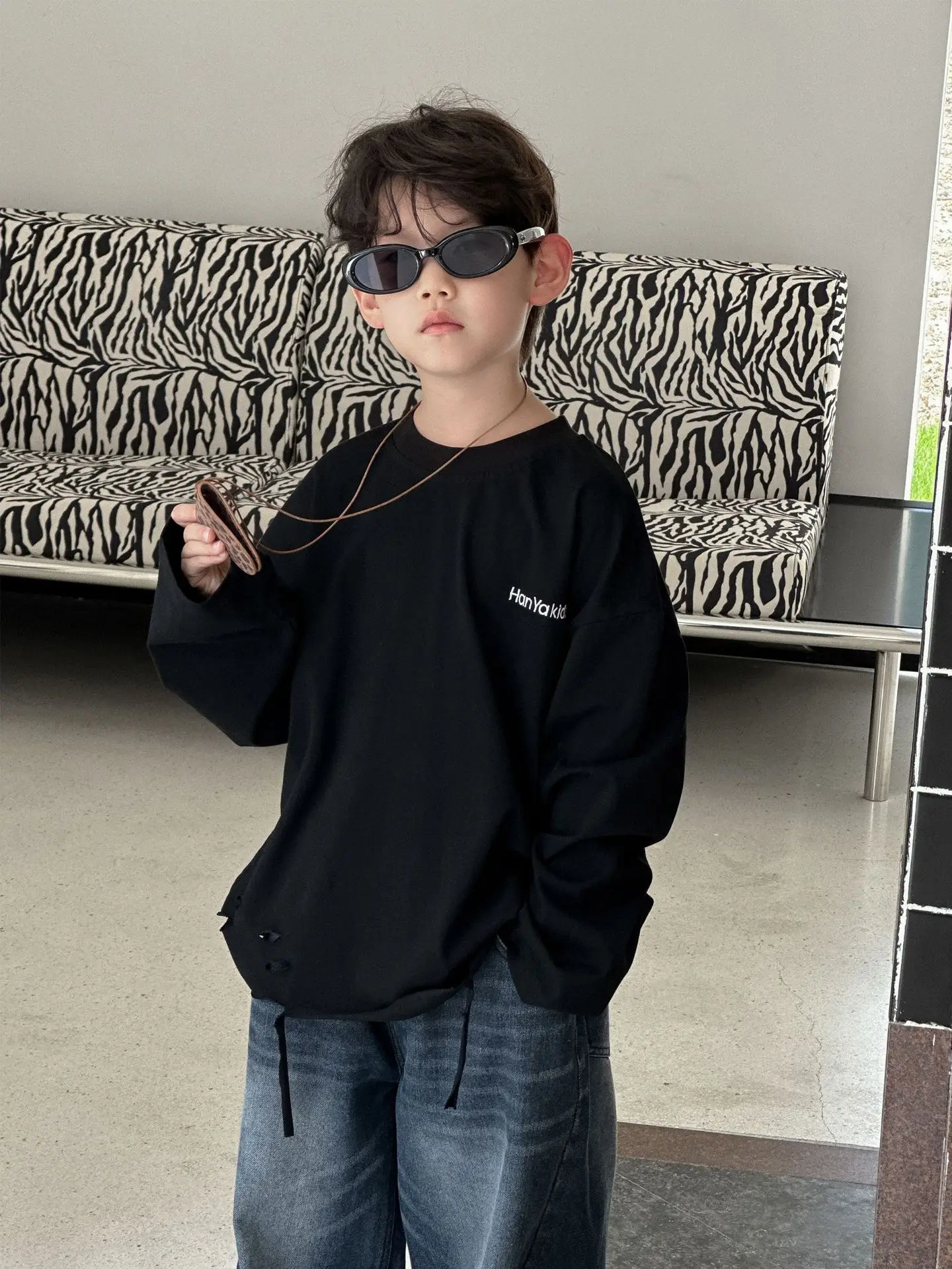 Boys Cotton Long Sleeve T-Shirt White Autumn 2025 - Image 4