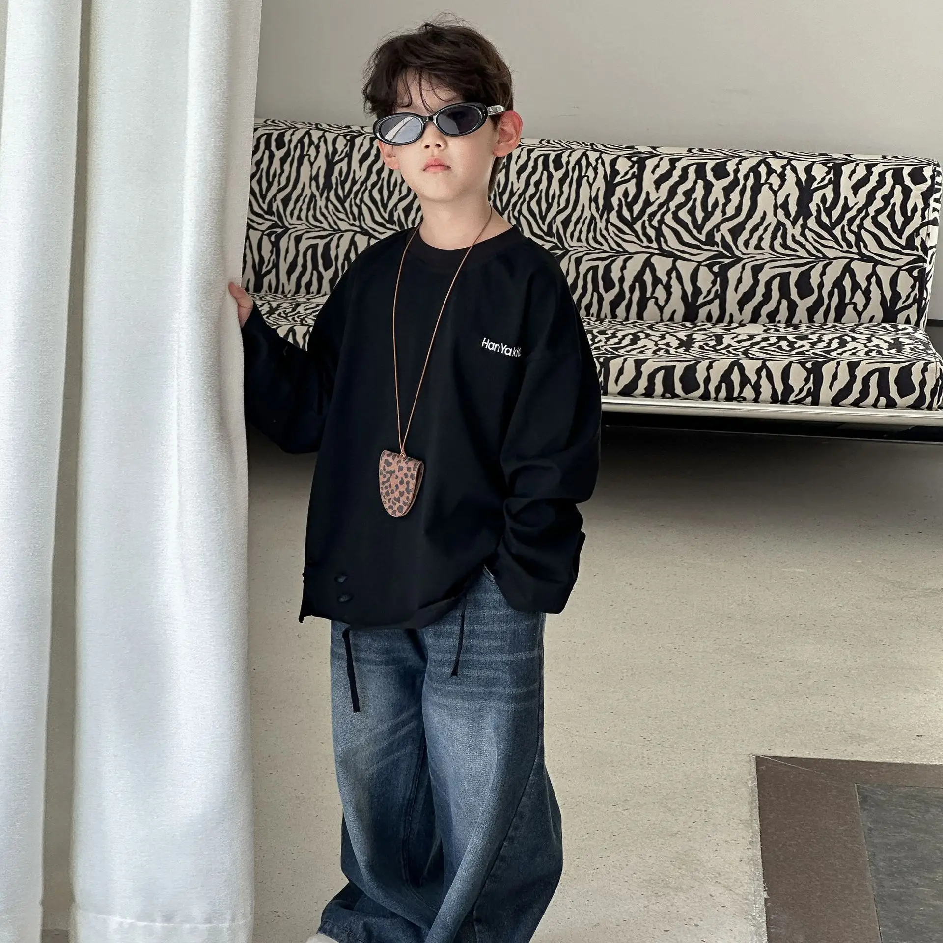 Boys Cotton Long Sleeve T-Shirt White Autumn 2025 — feature 11