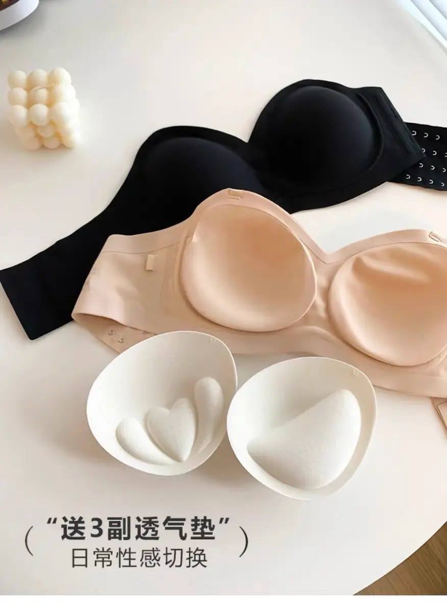 Strapless Bra for Large Busts, Seamless Foundation-Like Bra, Invisible Anti-Slip, Push-Up for Small Busts, Anti-Sagging — feature 12
