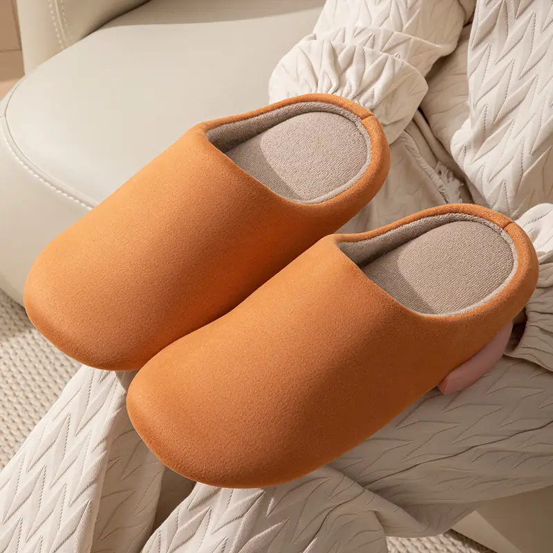 Silent Non-Slip Cotton Slippers for Men in Winter, Soft-Soled, Comfortable and Warm Indoor Non-Slip Japanese-Style Cotton Slippers for Women in Winter
