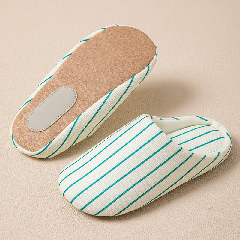 Silent Non-Slip Cotton Slippers for Men in Winter, Soft-Soled, Comfortable and Warm Indoor Non-Slip Japanese-Style Cotton Slippers for Women in Winter