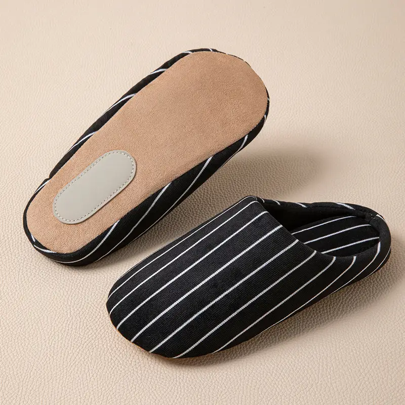 Silent Non-Slip Cotton Slippers for Men in Winter, Soft-Soled, Comfortable and Warm Indoor Non-Slip Japanese-Style Cotton Slippers for Women in Winter