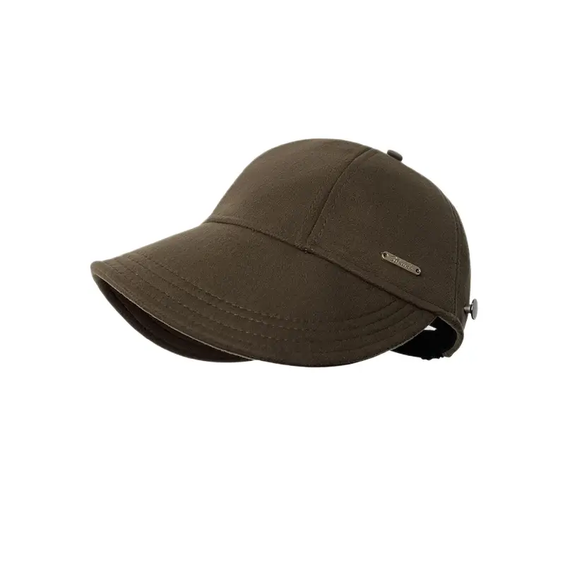 Women's Black Japanese Retro Brushed Cap Wide Brim - Image 9