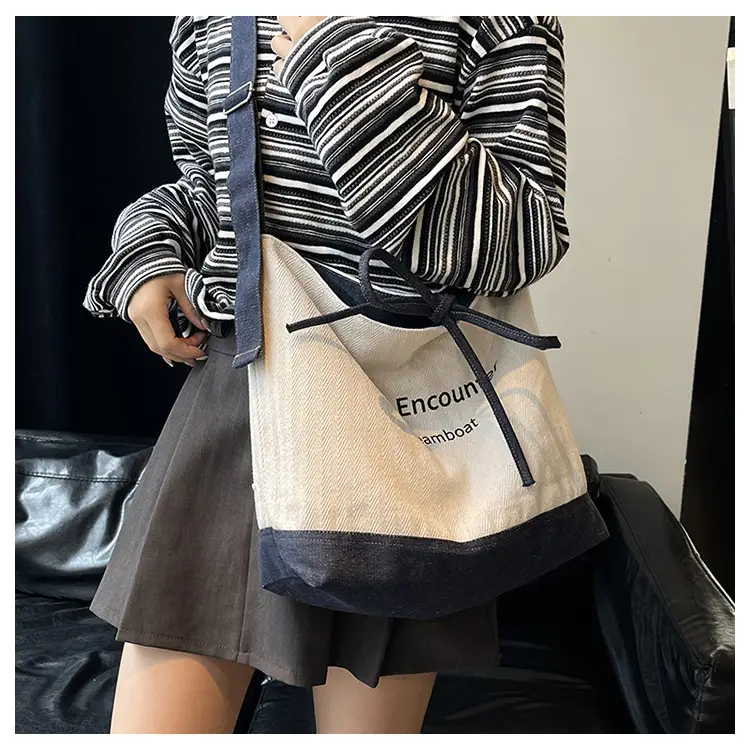 Women Large Capacity Cloth Shoulder Crossbody Bag Korean Style — feature 11