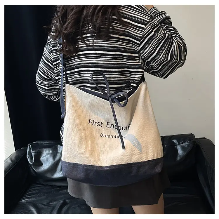 Women Large Capacity Cloth Shoulder Crossbody Bag Korean Style — feature 12