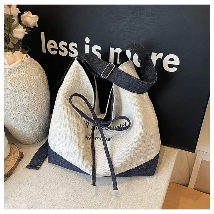 Women Large Capacity Cloth Shoulder Crossbody Bag Korean Style — feature 15