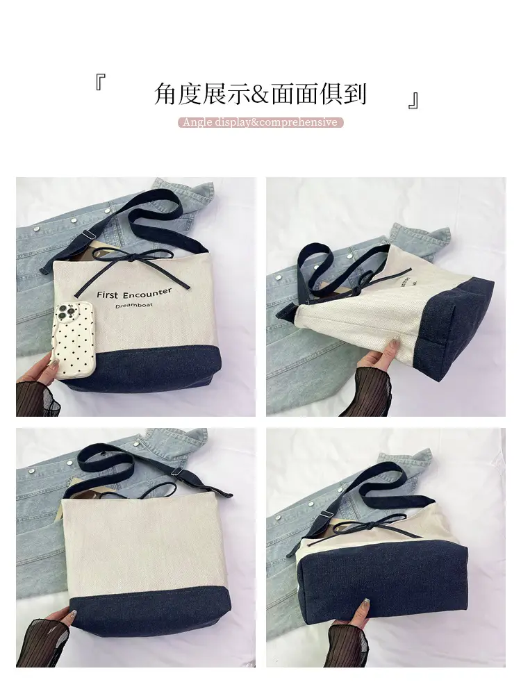 Women Large Capacity Cloth Shoulder Crossbody Bag Korean Style — feature 5