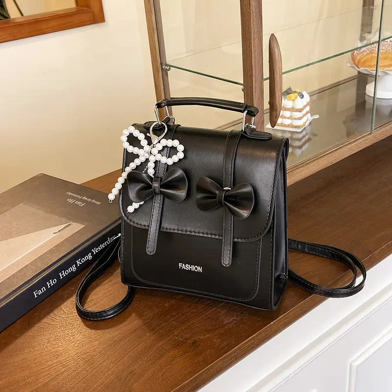 Women's Beige Bow Satchel Shoulder Bag 2025