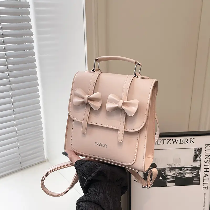 Women's Beige Bow Satchel Shoulder Bag 2025