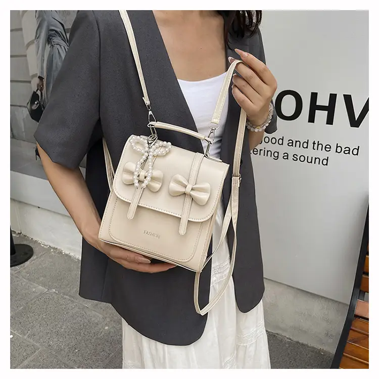 Women's Beige Bow Satchel Shoulder Bag 2025 — feature 12