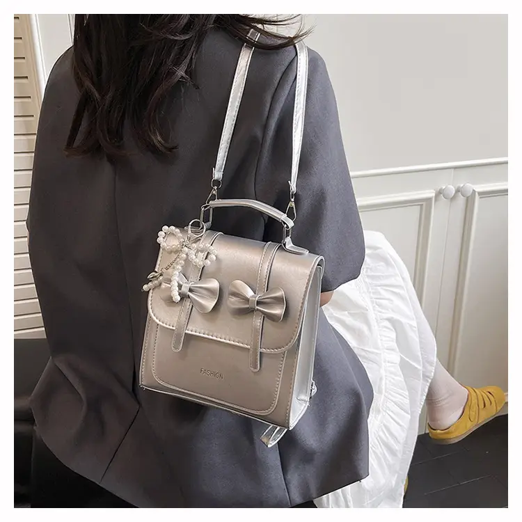 Women's Beige Bow Satchel Shoulder Bag 2025 — feature 15