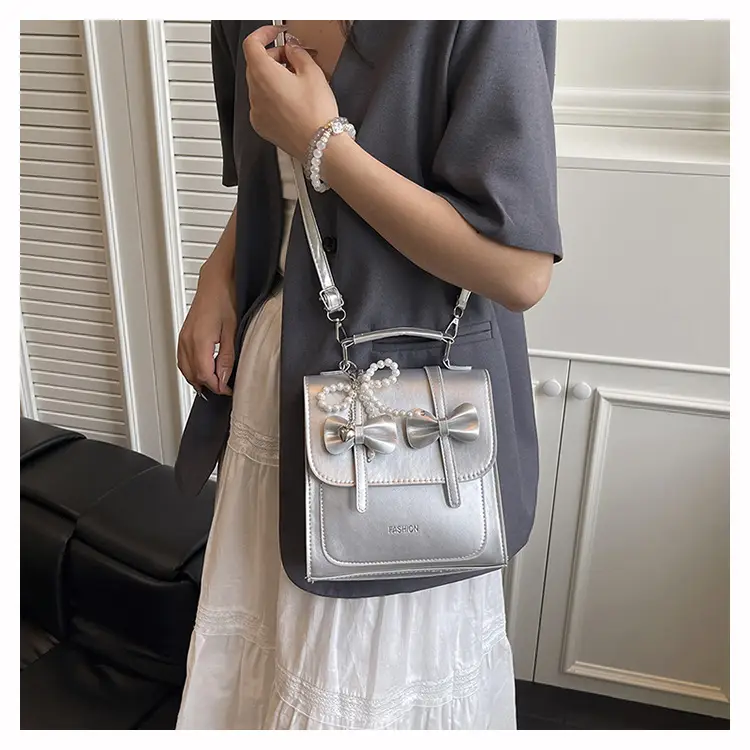 Women's Beige Bow Satchel Shoulder Bag 2025 — feature 17