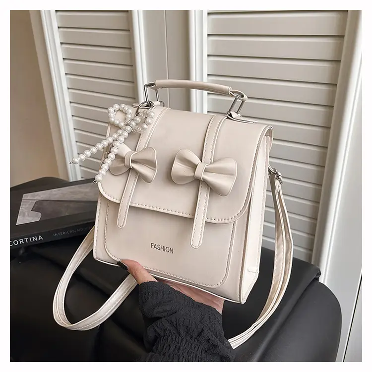 Women's Beige Bow Satchel Shoulder Bag 2025 — feature 22