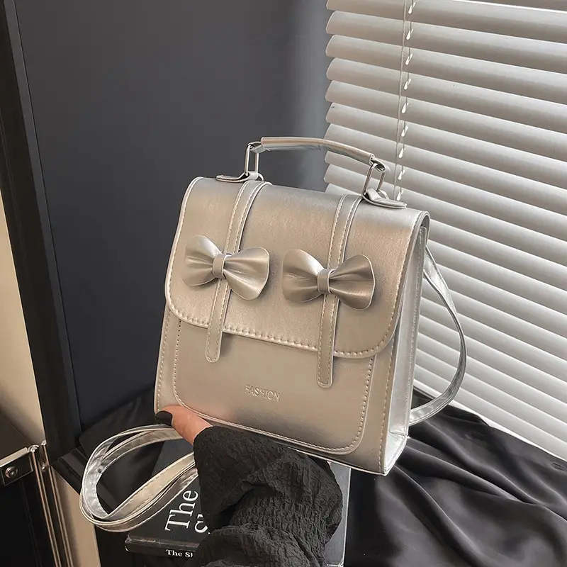 Women's Beige Bow Satchel Shoulder Bag 2025