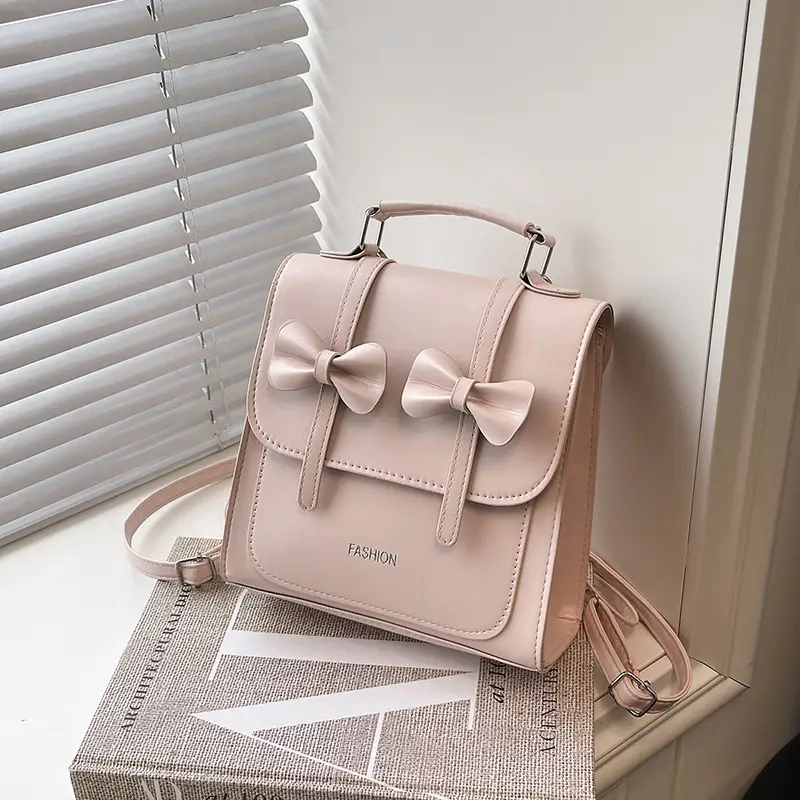 Women's Beige Bow Satchel Shoulder Bag 2025