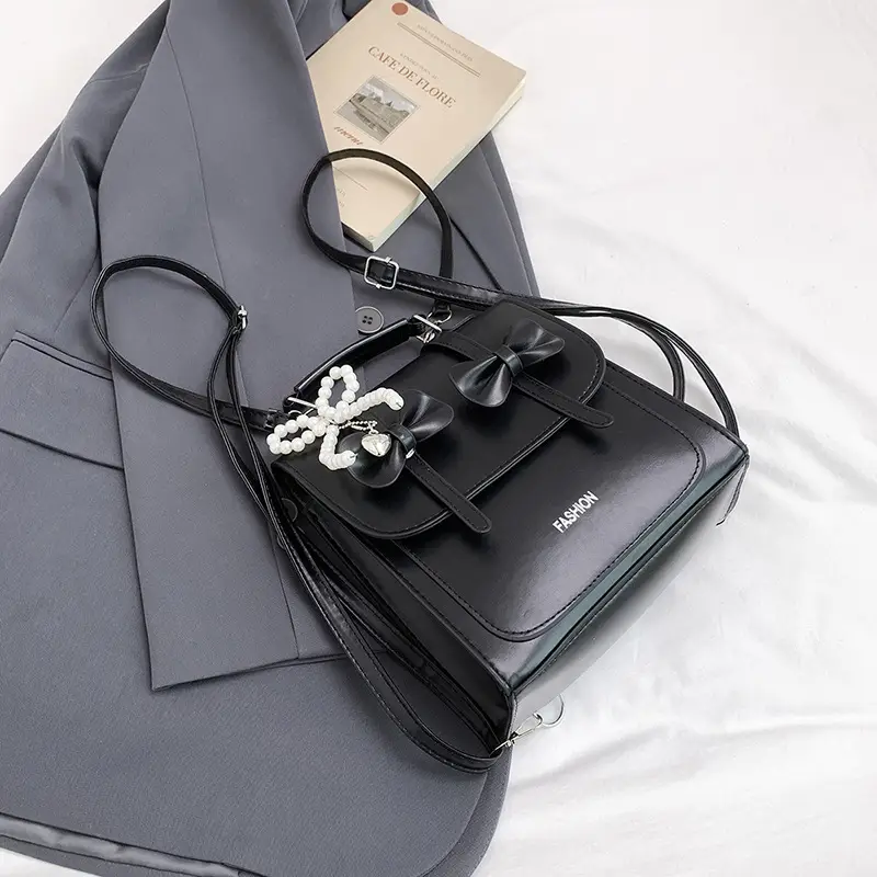 Women's Beige Bow Satchel Shoulder Bag 2025