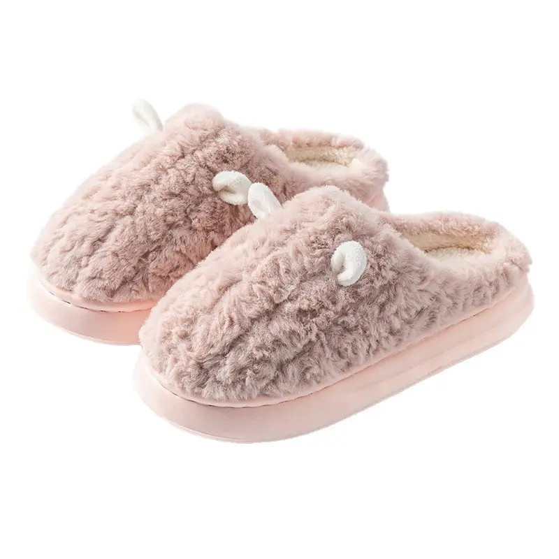Women's 2025 New Autumn and Winter Indoor Home Thick-Soled Warm Plush Slippers Wholesale for Men - Image 20