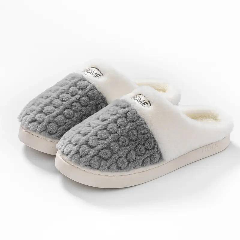 Women's 2025 New Autumn and Winter Indoor Home Thick-Soled Warm Plush Slippers Wholesale for Men - Image 10