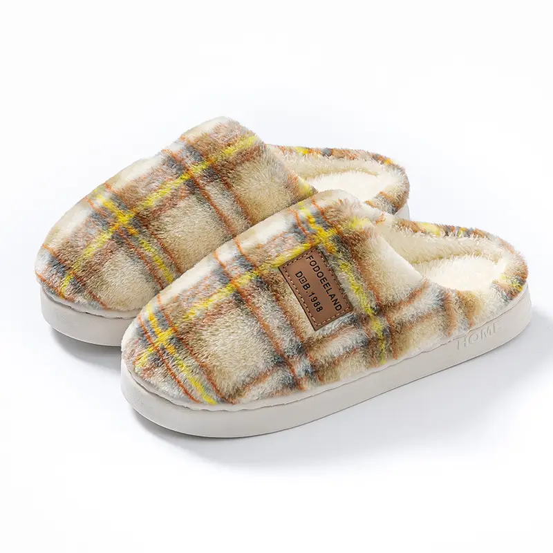 Women's 2025 New Autumn and Winter Indoor Home Thick-Soled Warm Plush Slippers Wholesale for Men - Image 11