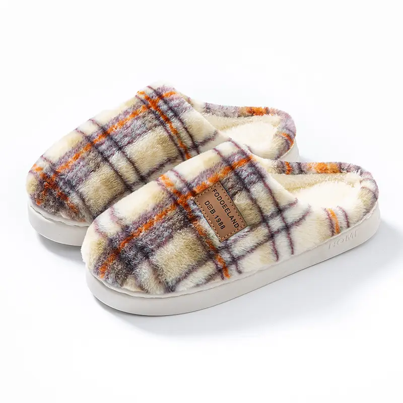 Women's 2025 New Autumn and Winter Indoor Home Thick-Soled Warm Plush Slippers Wholesale for Men - Image 13