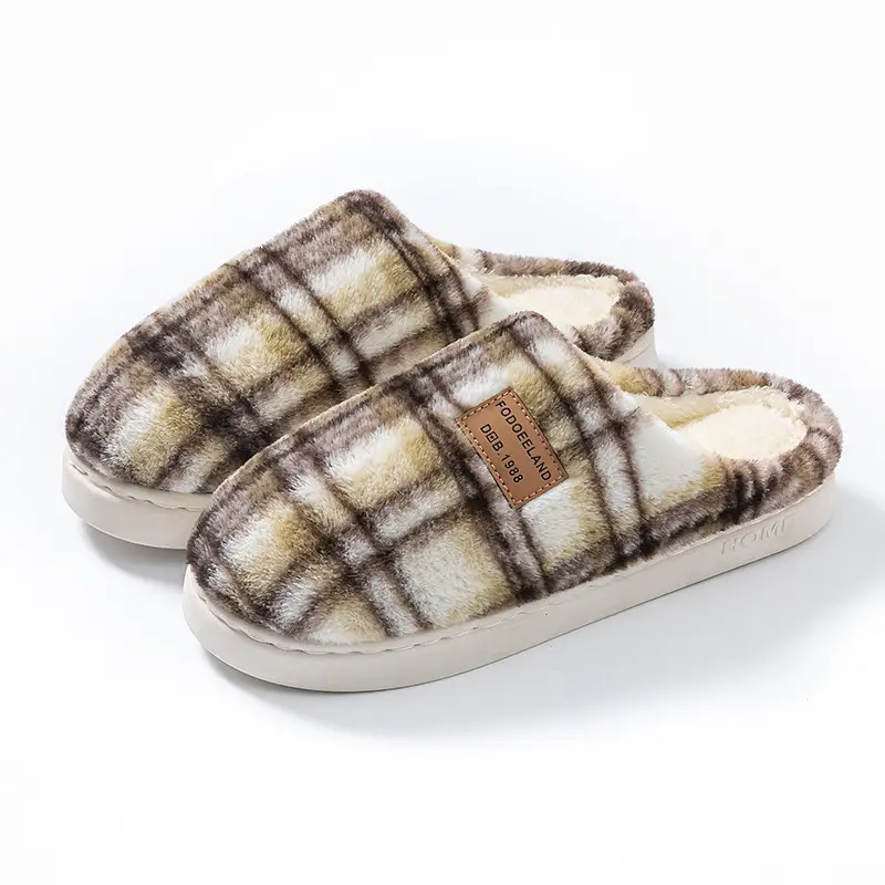 Women's 2025 New Autumn and Winter Indoor Home Thick-Soled Warm Plush Slippers Wholesale for Men - Image 15