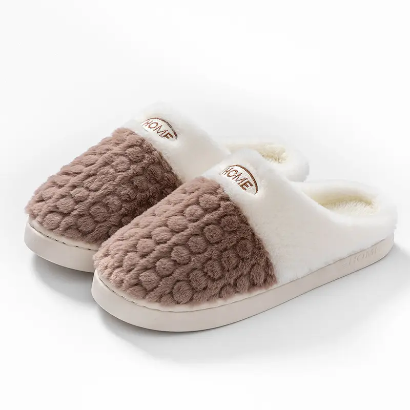 Women's 2025 New Autumn and Winter Indoor Home Thick-Soled Warm Plush Slippers Wholesale for Men - Image 9