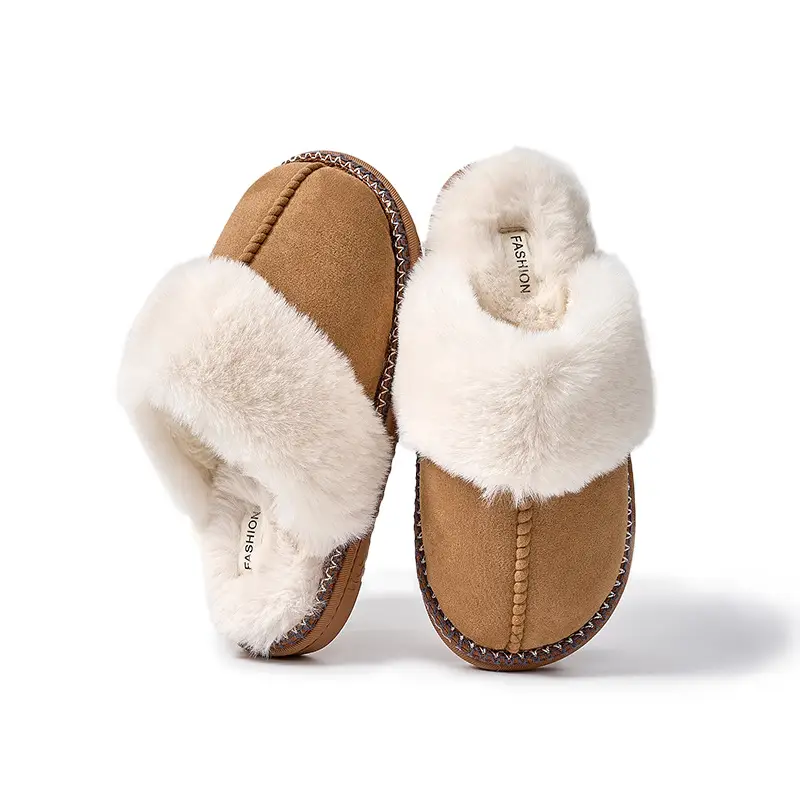 Simple Plush Slippers for Autumn and Winter, New Indoor Home Non-Slip Fleece-Lined Warm High-End Cotton Slippers for Women - Image 16